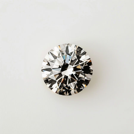 Diamond on a white background. Jewelry background. Flat lay.の素材