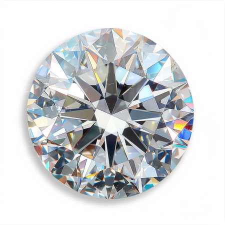 Macro shot of a diamond isolated on white background with clipping pathの素材