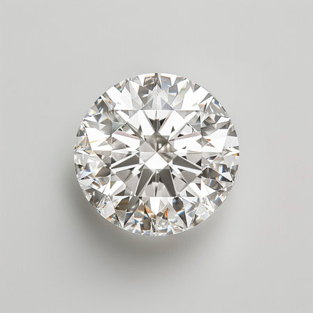 Diamond on a gray background. 3d rendering, 3d illustration.の素材