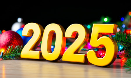 Happy New Year 2015 with colorful bokeh background, Happy New Year conceptの素材