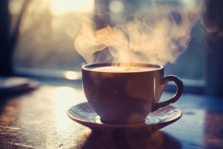 Coffee cup in coffee shop - vintage effect style pictures.の素材