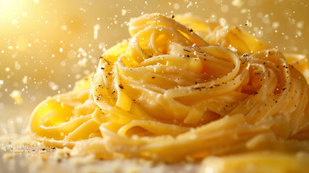 Pasta with splashes of water on light background, closeupの素材