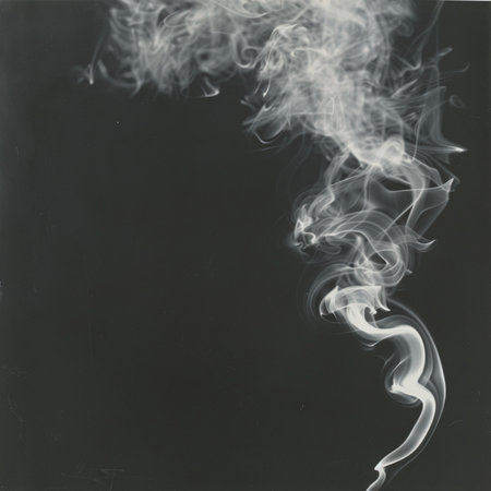 White smoke on a black background. Smoke on a black background.の素材