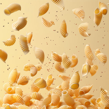 Realistic Detailed 3d Conchiglie Pasta. Vector illustrationの素材