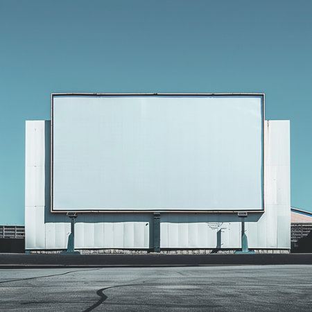 Large blank billboard on a city street, ready for your advertisement.の素材