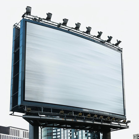 Blank billboard on city background. Mock up, 3D Renderingの素材