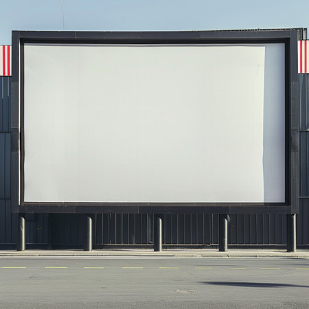 Blank billboard on a street in the city. 3d renderingの素材