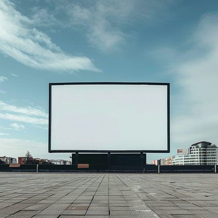 Blank billboard on a city street. Mock up, 3D Renderingの素材