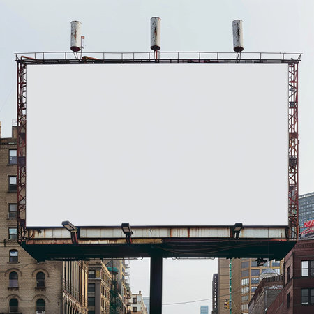 Blank billboard in New York City, USA. 3D Renderingの素材