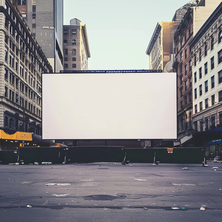 Blank billboard in New York City, USA. 3D Renderingの素材