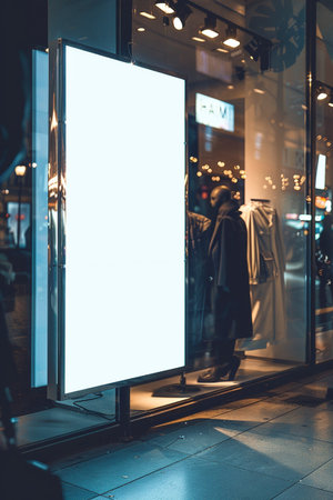 Blank advertising billboard in a shopping mall, mockup for your designの素材