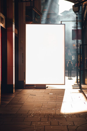 Blank billboard in the city at night. 3d rendering.の素材