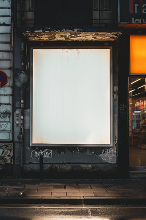 Blank billboard on a street in Tokyo, Japan. Copy space.の素材