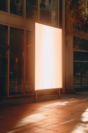 Blank billboard in the city at night. 3d rendering.の素材