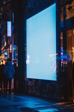 Big billboard in Manhattan at night.の素材
