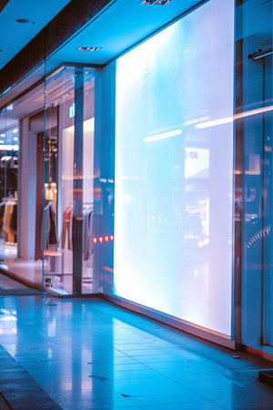 Blurred image of shopping mall at night,shallow DOFの素材