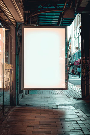 Blank billboard on a street in London, UK. Mock upの素材