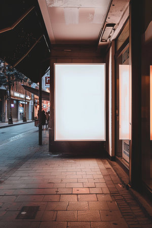 Blank white billboard on a street in the city. Mock upの素材