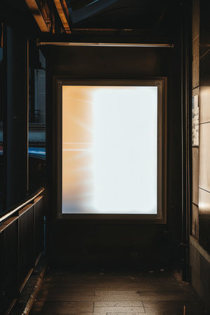 Blank billboard in a train station in London, England, UKの素材