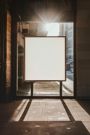 Blank billboard in a city street. Mock up, 3D Renderingの素材