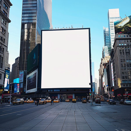 Blank billboard in Times Square, New York City, USA.の素材