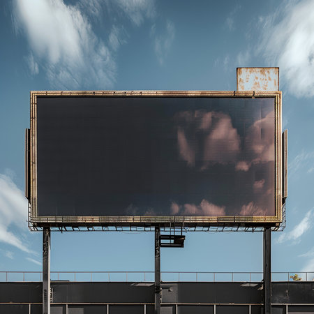 Blank billboard on the sky background. 3d render illustration.の素材