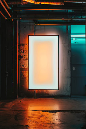 Blank billboard in underground passage. Mock up, 3D Renderingの素材