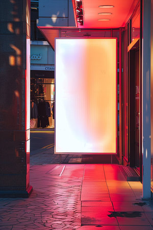 Blank advertising billboard on the street. 3d render illustration.の素材