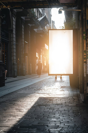 Blank billboard on the street in Paris, France. Copy spaceの素材