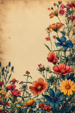 floral background - vintage effect picture with space for text or imageの素材