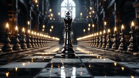 Chess board game. Strategy ideas concept. 3D Renderingの素材