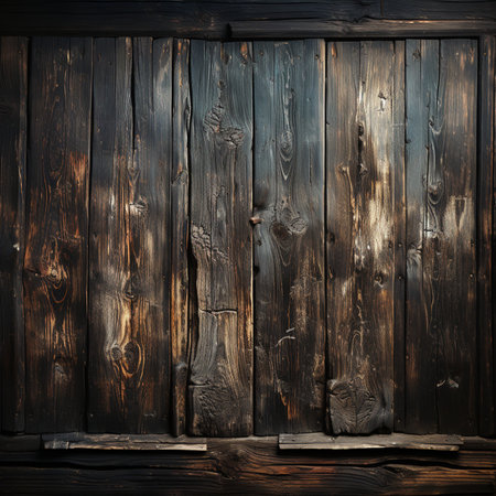 Old wooden background or texture. Wooden wall with vertical planks.の素材