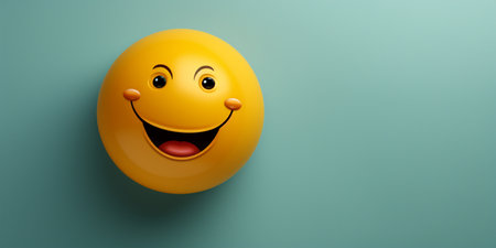 Smiley face on a green background. 3d rendering, 3d illustration.の素材