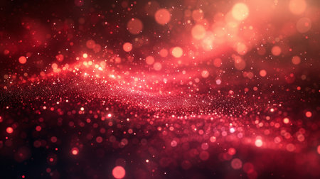 Abstract red bokeh lights on dark background. 3d renderingの素材
