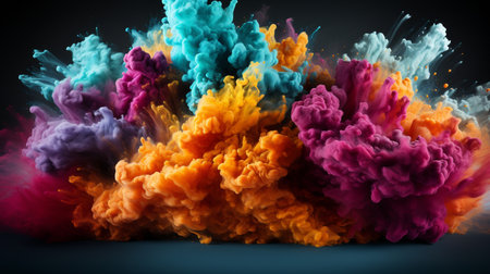 Colorful cloud of ink in water. Abstract background. 3d renderingの素材