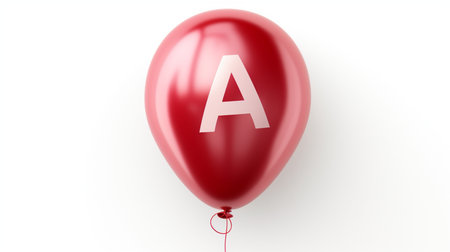 Balloon with letter A isolated on white background. 3D renderingの素材