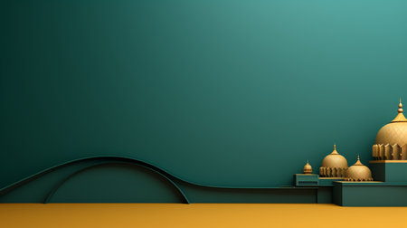 Ramadan Kareem background, 3d rendering. Computer digital drawing.の素材