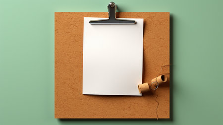 Blank paper on cork board. Mockup. 3D renderingの素材