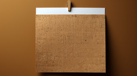 close up of  a note paper on brown background with clipping pathの素材