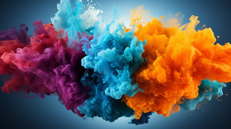 Colorful ink in water. Abstract background. 3d rendering.の素材