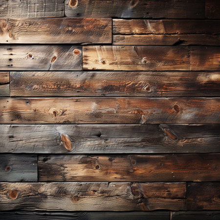 Wooden wall background or texture. Old wooden planks background.の素材