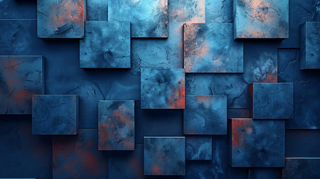 Blue abstract background. 3d rendering, 3d illustration. Image contains transparency.の素材