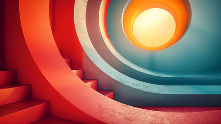 Abstract architecture background. 3d rendering, 3d illustration. Futuristic interior design.の素材