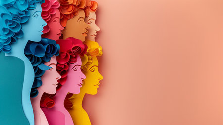 3d rendering of a female head in front of a colorful backgroundの素材