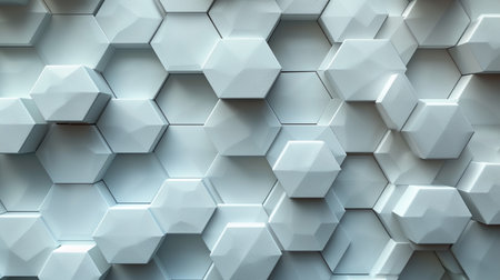 Abstract 3d rendering of hexagons. Futuristic background design.の素材