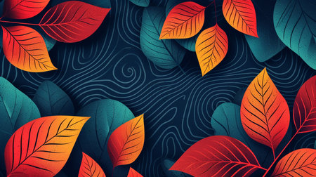 Autumn background with colorful leaves. Vector illustration. Eps 10.の素材
