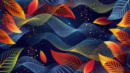 Abstract background with colorful leaves. Vector illustration for your graphic design.の素材