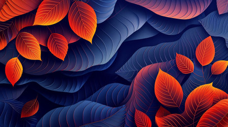 Abstract background with leaves. Vector illustration. Eps 10. Colorful gradient.の素材