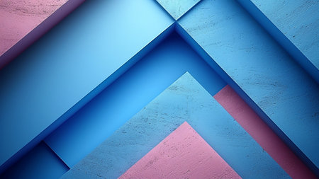 Blue and pink geometric background, 3d rendering. Computer digital drawing.の素材