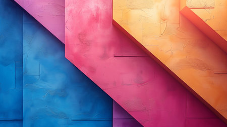 Colorful abstract background of geometric shapes. Texture of colorful wall.の素材